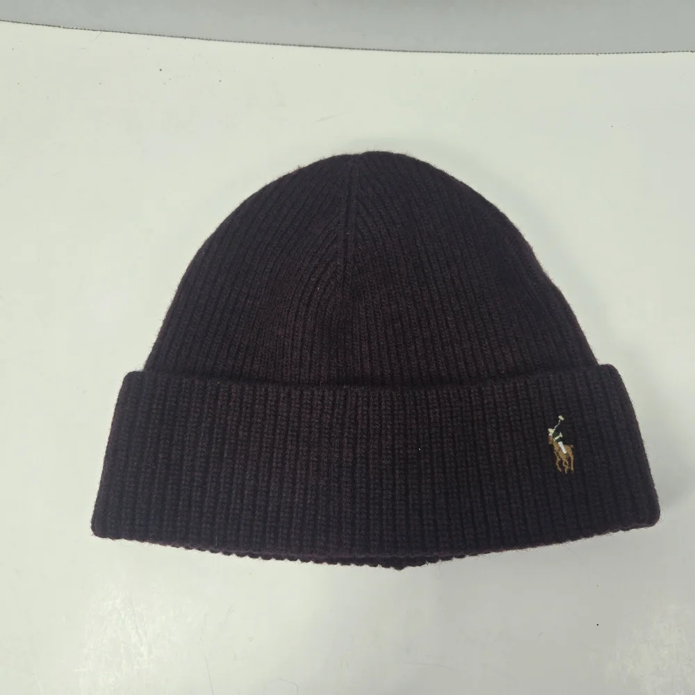 Ralph Lauren Signature Pony Polo Black & Juneberry(maroon & black) Beanie Duo(2) - Picture 5 of 7